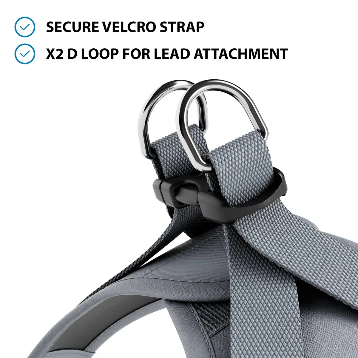 BullyBillows Step in Harness - Grey - Small 34-41cm