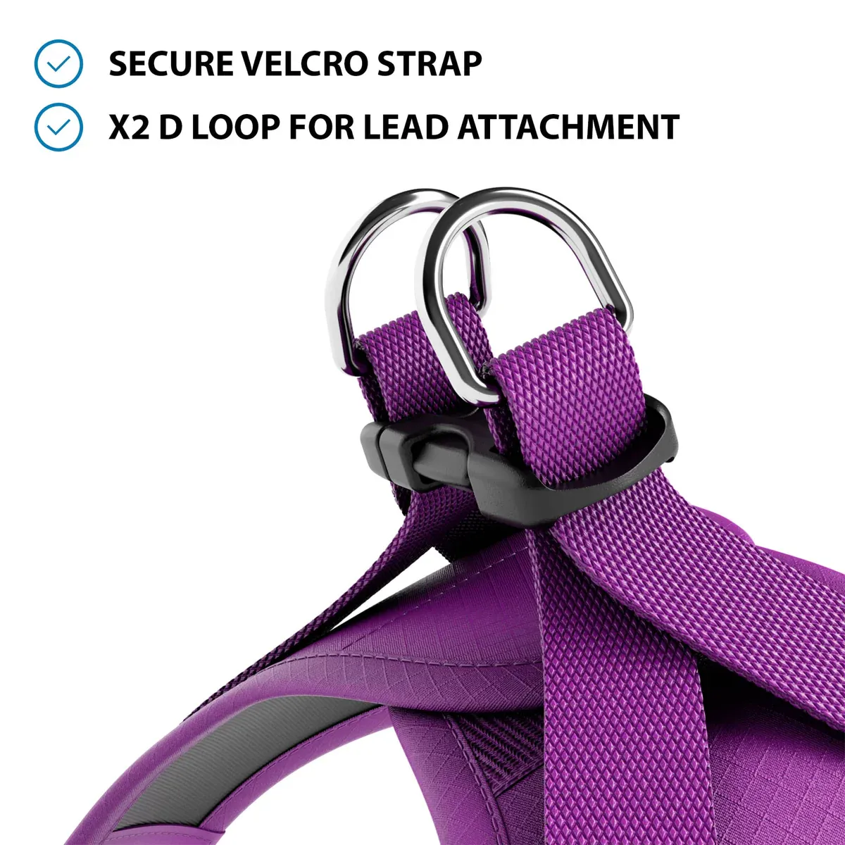 BullyBillows Step in Harness - Purple - Large - 46-53cm