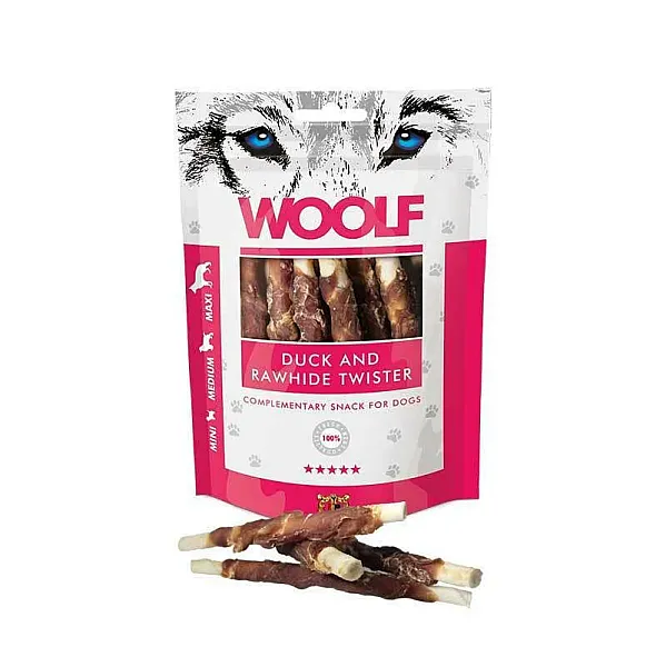 Woolf Rawhide Twister Λιχουδιές Σκύλου χωρίς Σιτηρά με Πάπια 100gr