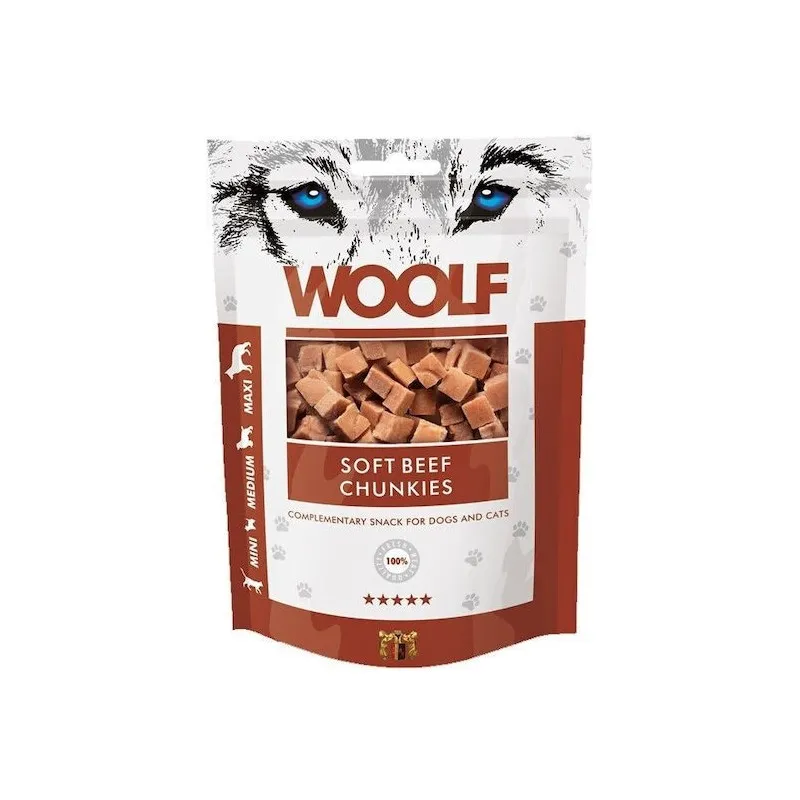 Woolf Soft Beef Chunkies Λιχουδιές Σκύλου με Βοδινό 100gr