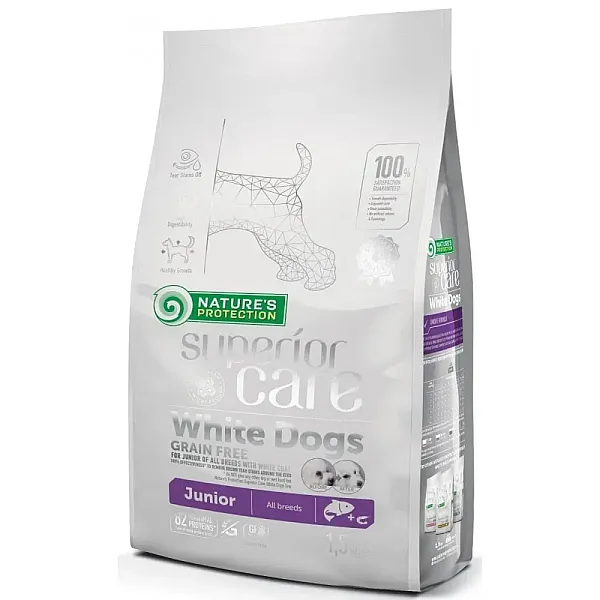 Nature’s Protection White Dogs Junior All Breed Σολομός 1,5kg