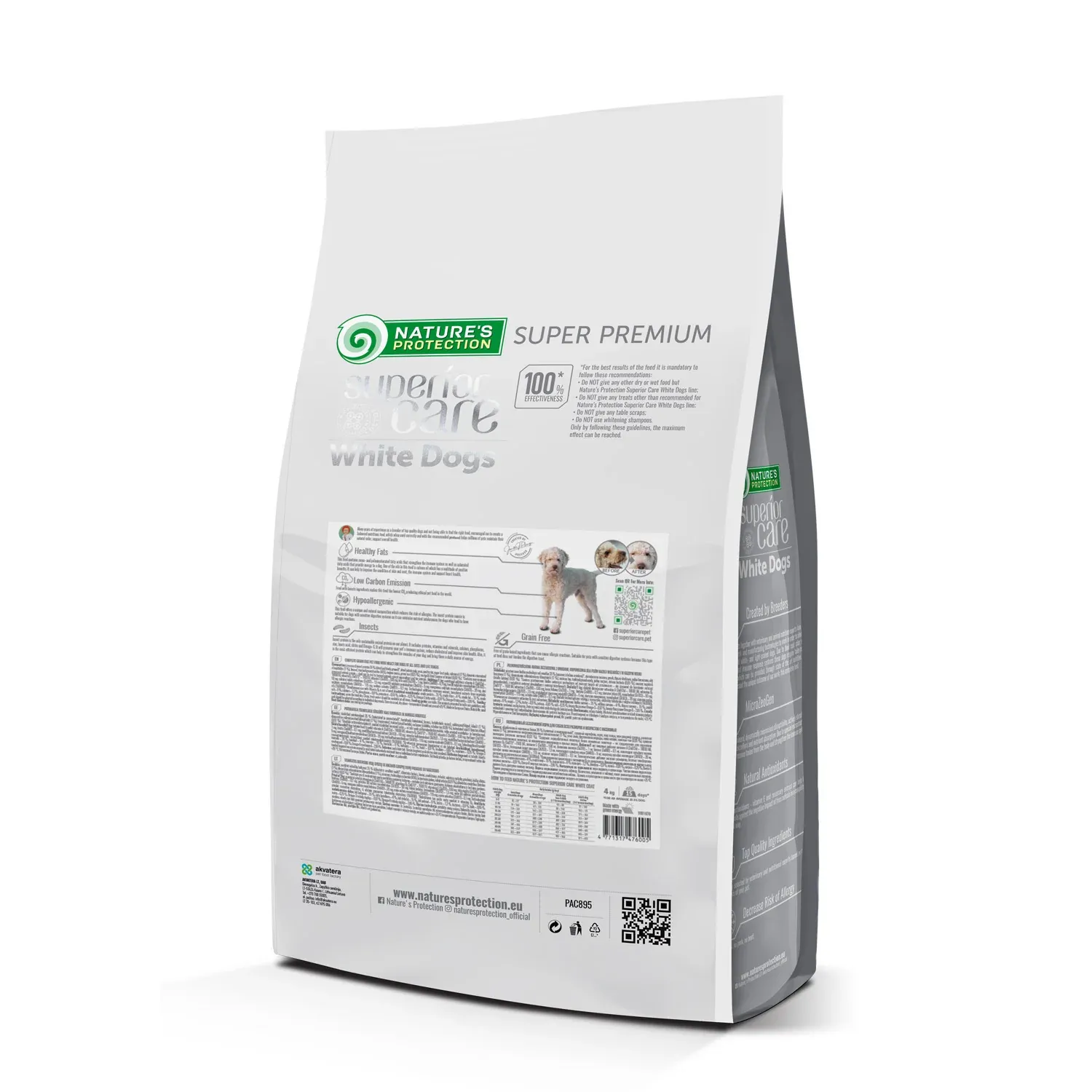 Nature's Protection, Superior Care - Grain-free Dry Food with Insect - All Ages, All Breeds, White Coat 4kg
