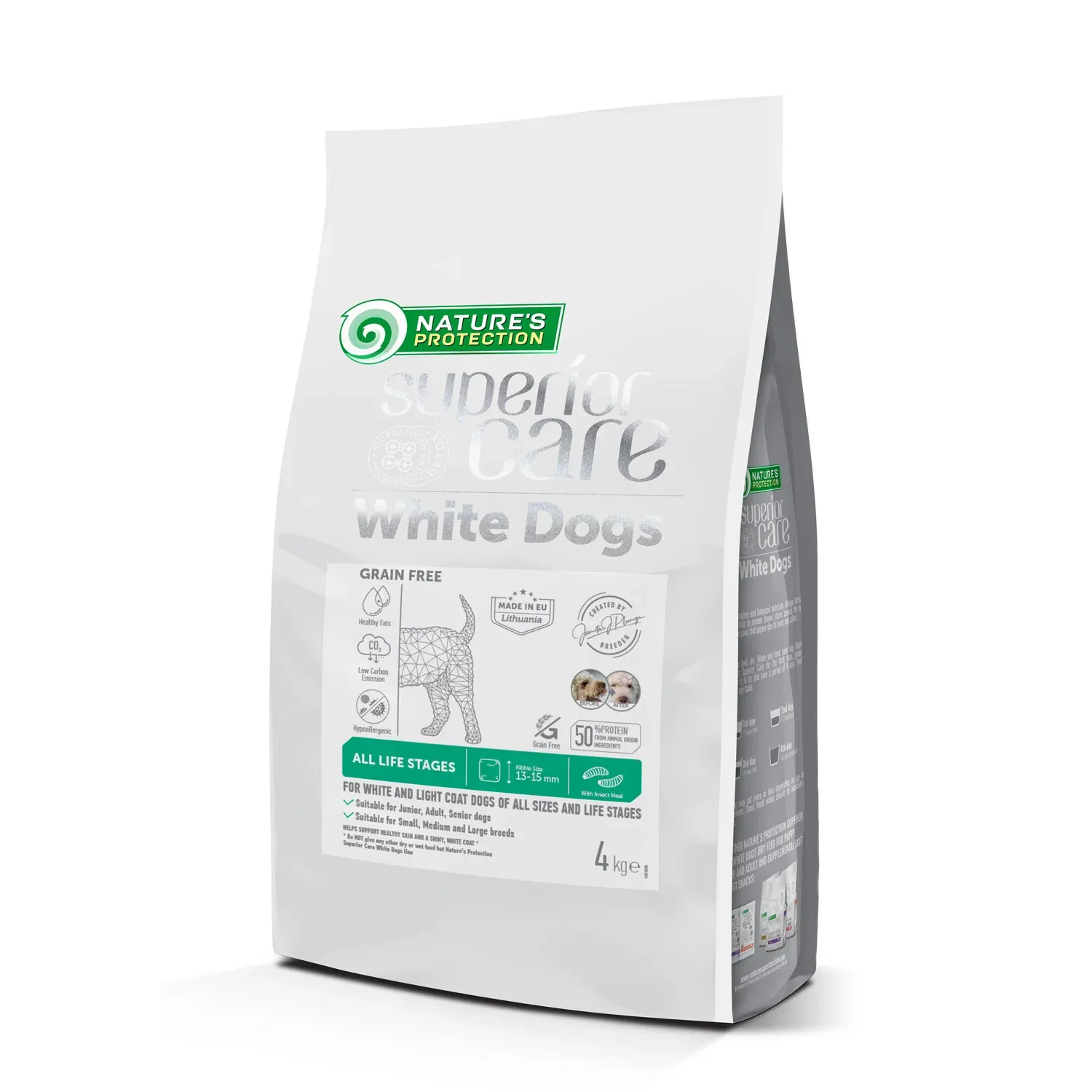 Nature's Protection, Superior Care - Grain-free Dry Food with Insect - All Ages, All Breeds, White Coat 4kg