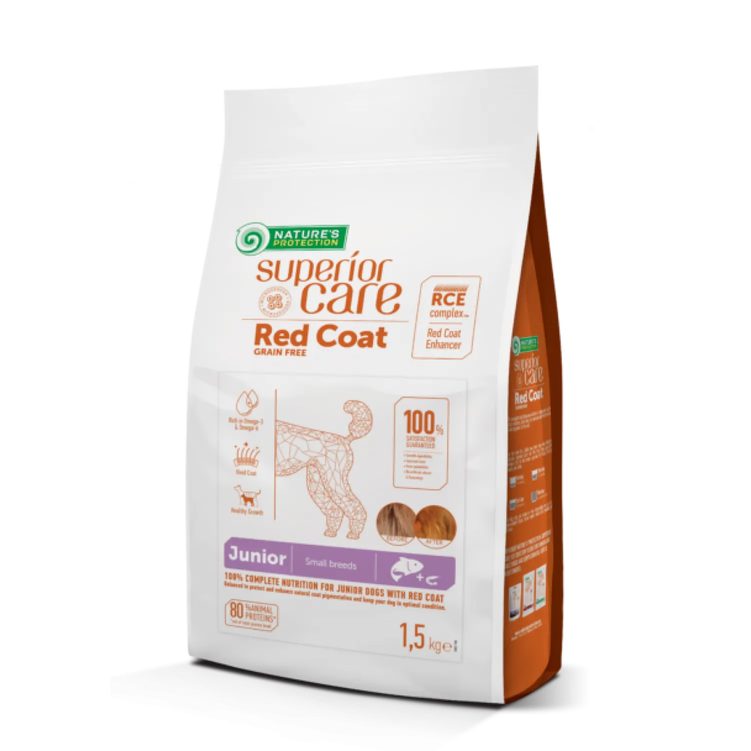 Nature’s Protection Superior Care Red Coat Dogs Grain Free Junior Small Salmon 1.5kg